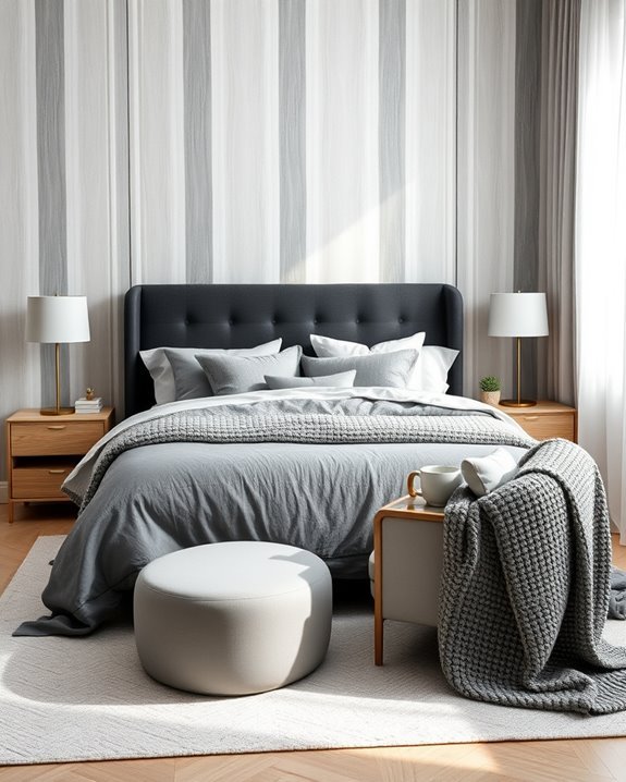 elegant grey stripe decor