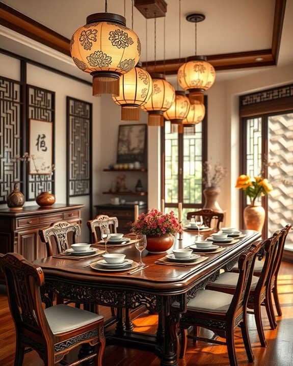 elegant lantern dining ambiance