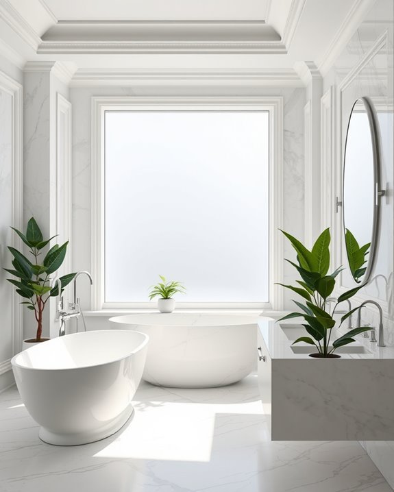 elegant marble accents enhance