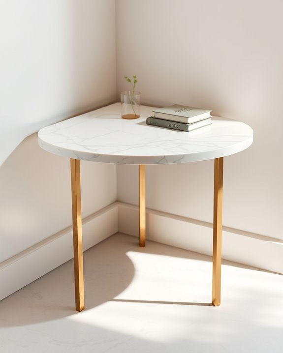 elegant marble corner table