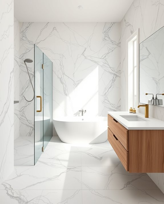 elegant marble effect tiles