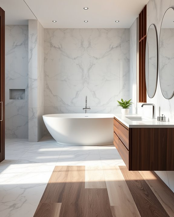 elegant marble warm wood