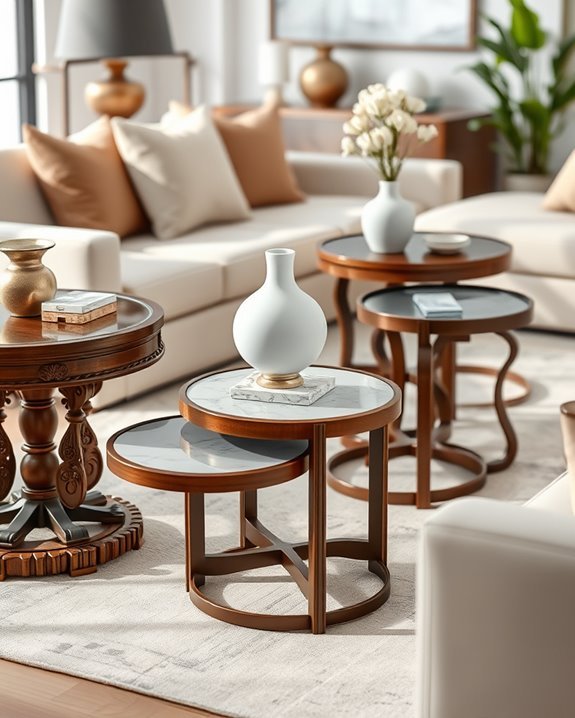 elegant minimalist decorative side tables