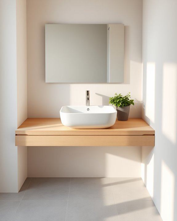 elegant minimalist floating sinks