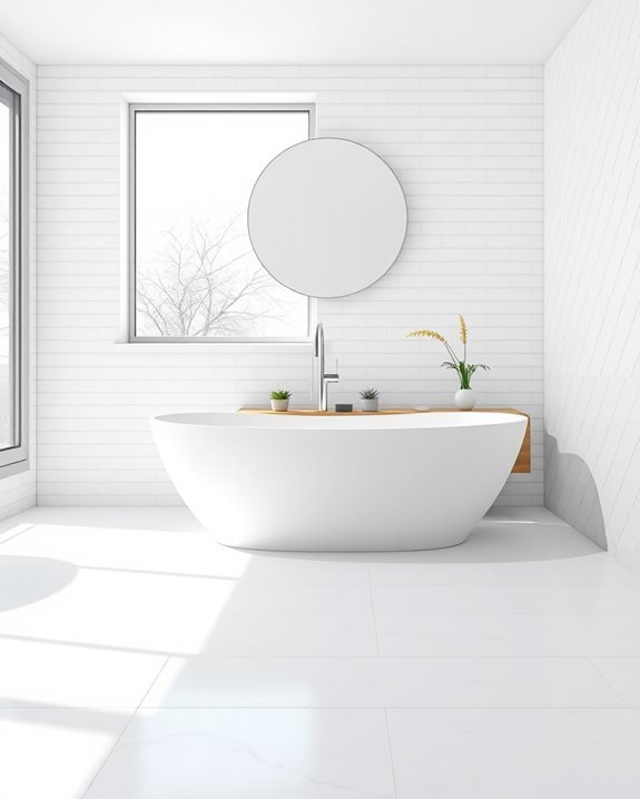elegant minimalist white tiles