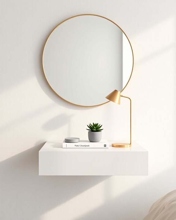 elegant mirrored floating nightstands