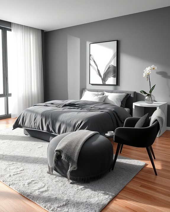 elegant monochrome bedroom design