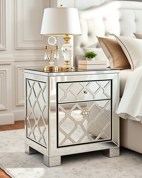 elegant reflective nightstands design