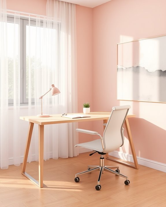 elegant soft blush workspace