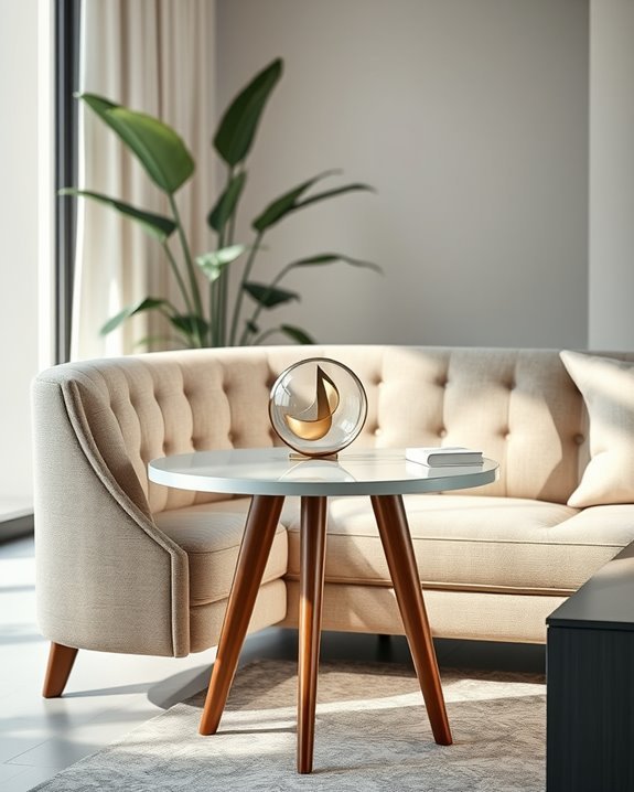 elegant upholstered corner table