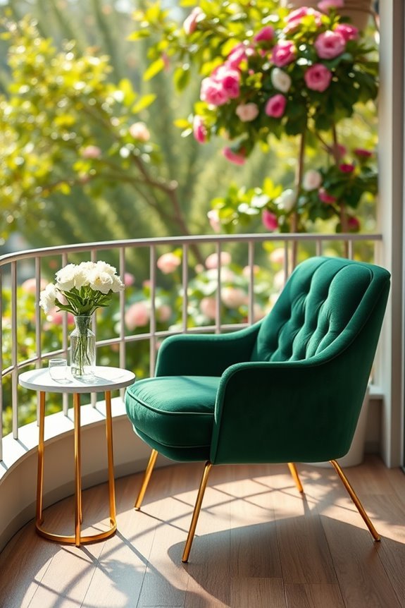 elegant velvet balcony chairs