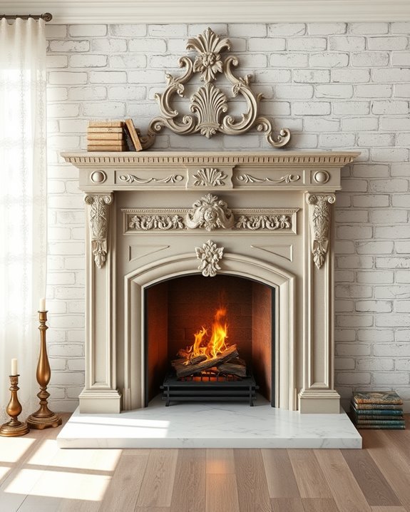 elegant vintage fireplace details