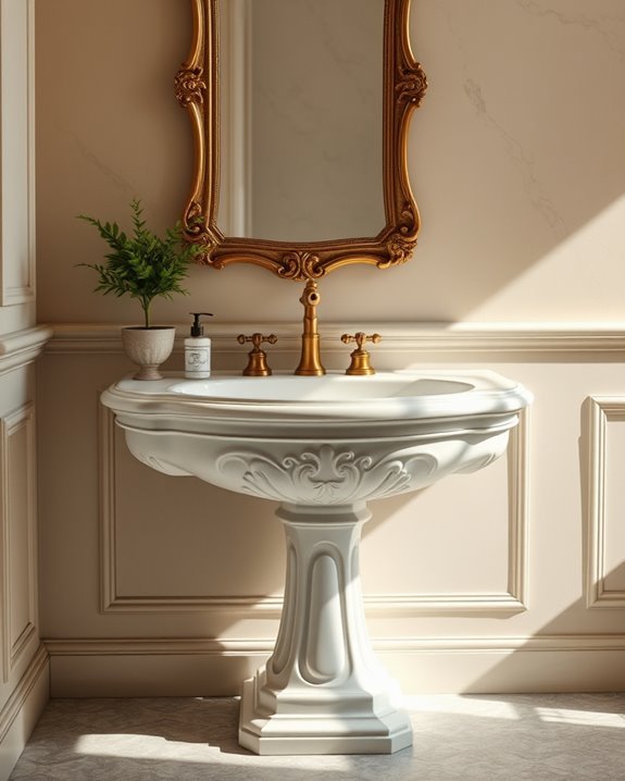 elegant vintage pedestal basins