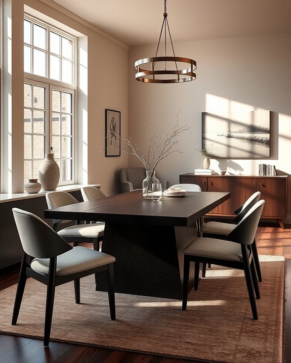 elegant warmth with dark wood