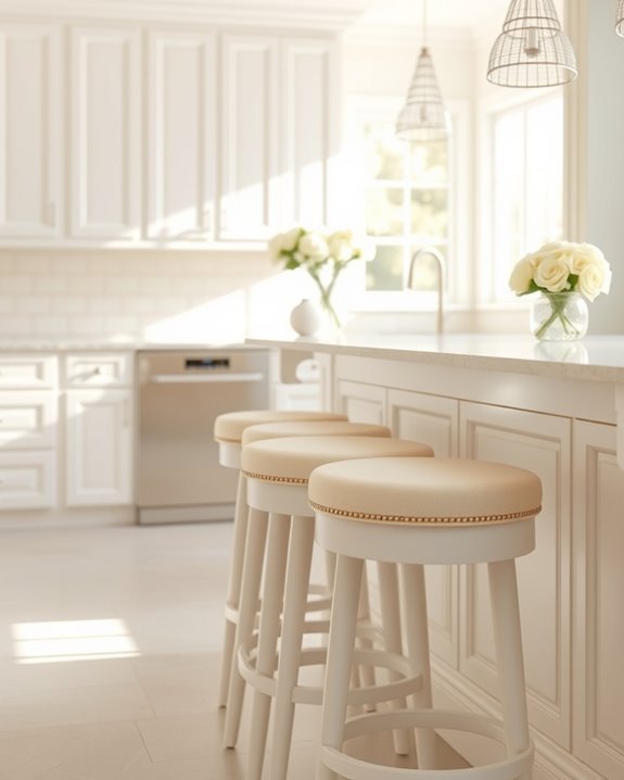 elegant white cream stools