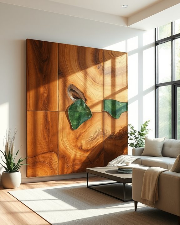 elegant wood and glass