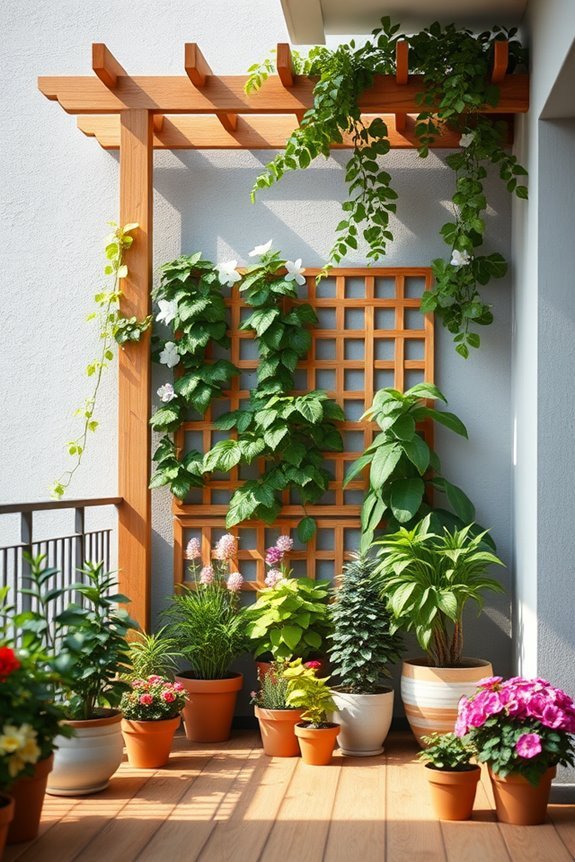elevate balcony with trellis