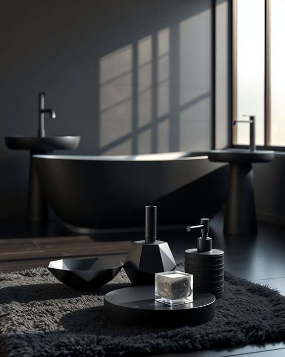 elevate bathroom with black accessories