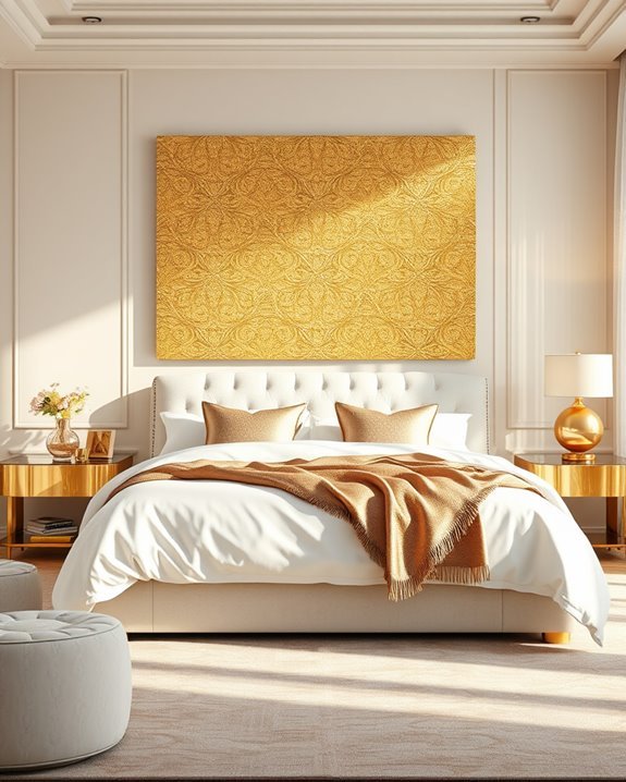 elevate bedroom with gold art