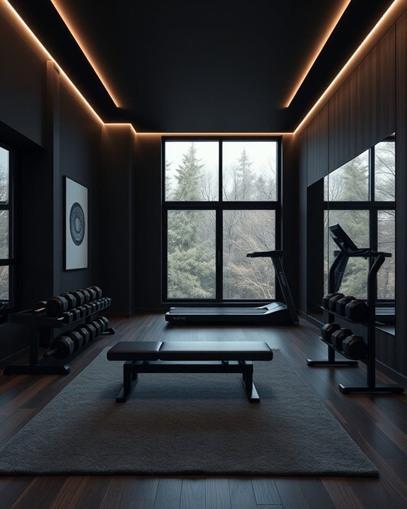 energizing dark themed workout space