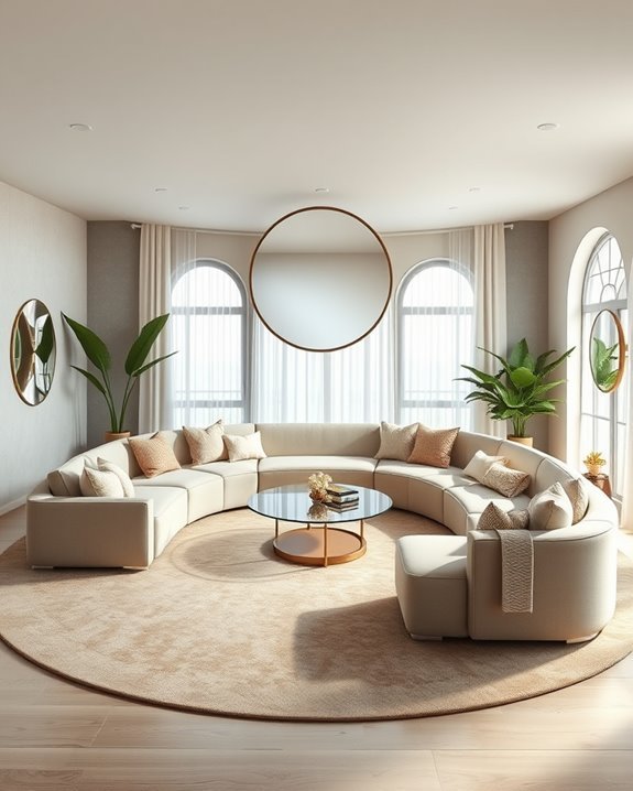 enhance circular spaces with mirrors