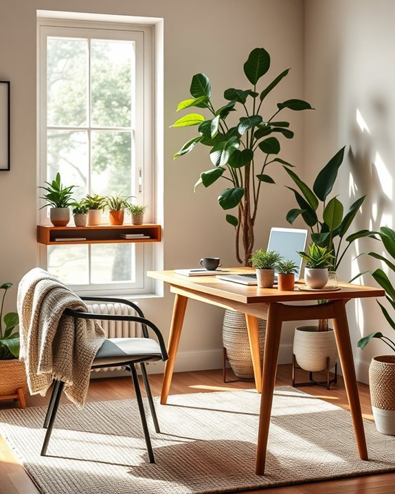 enhance workspace with plants