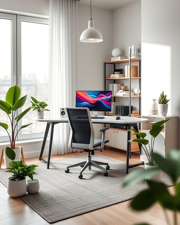 ergonomic tech integrated workspace design