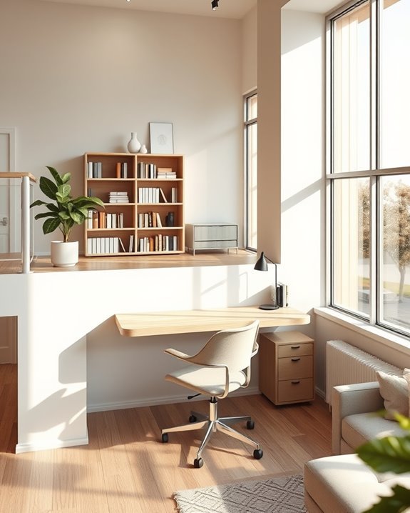 ergonomic well lit home office