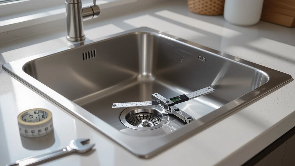 estimate sink drain size