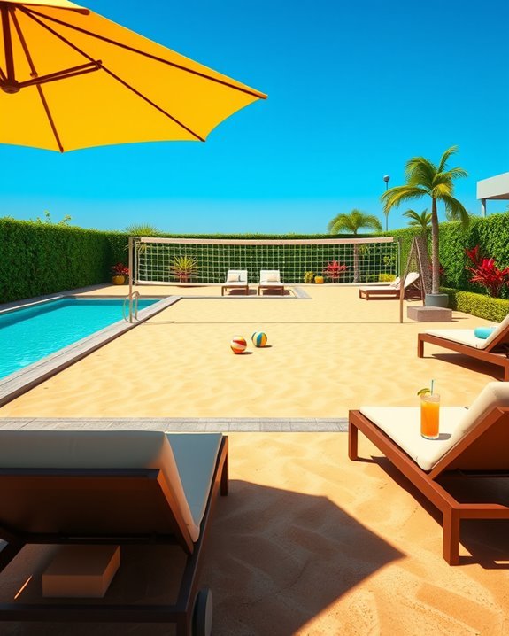 exciting beach volleyball setup