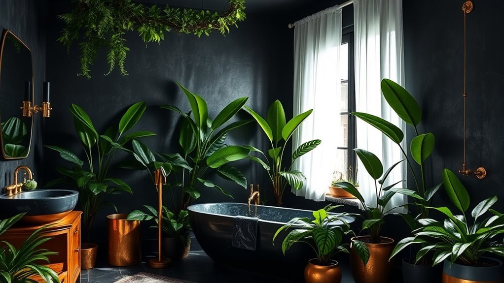 exotic black tropical bathrooms