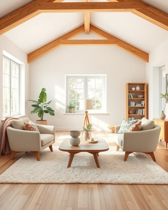 exposed beams enhance warmth