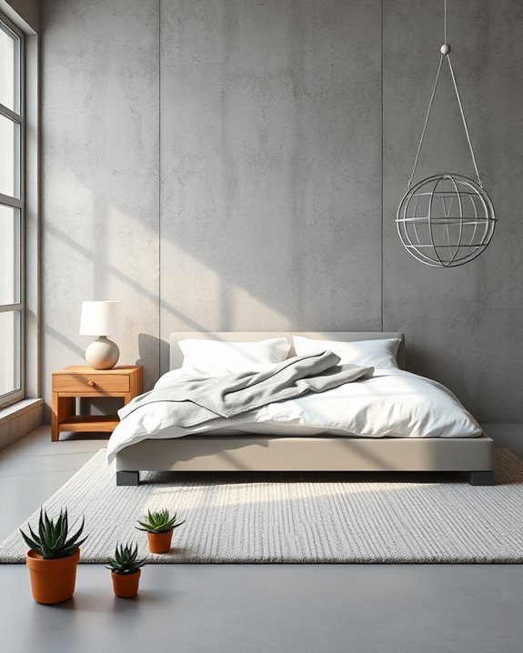 exposed concrete industrial decor