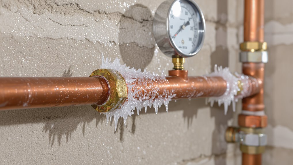 exposed pipes freeze below 20 f