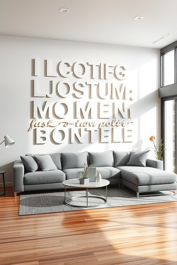 expressive typography wall decor