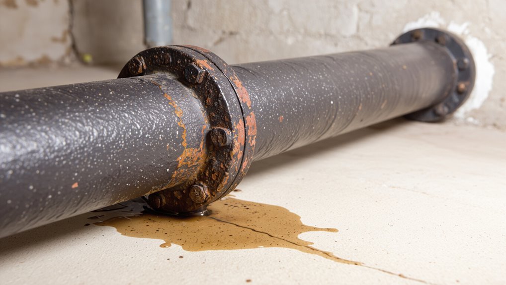 failing cast iron pipe signs