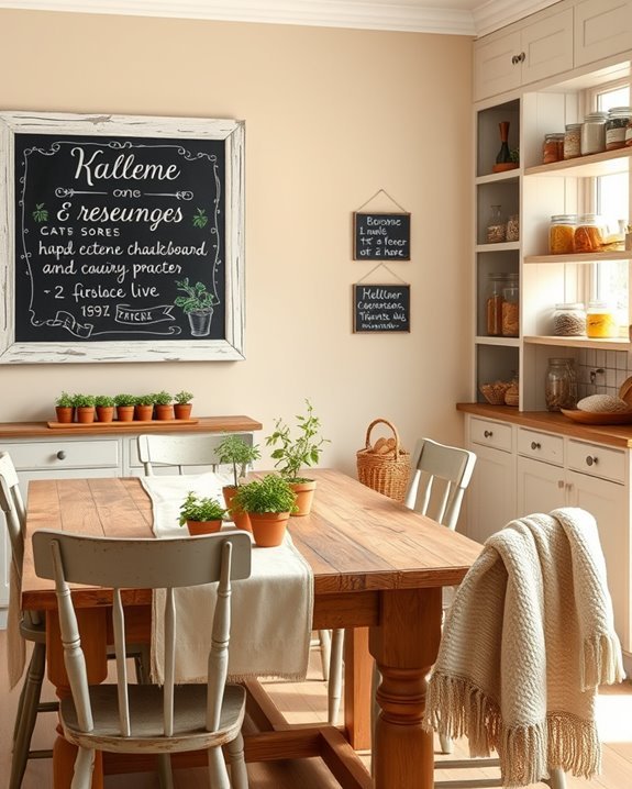 farmhouse chalkboard kitchen decor