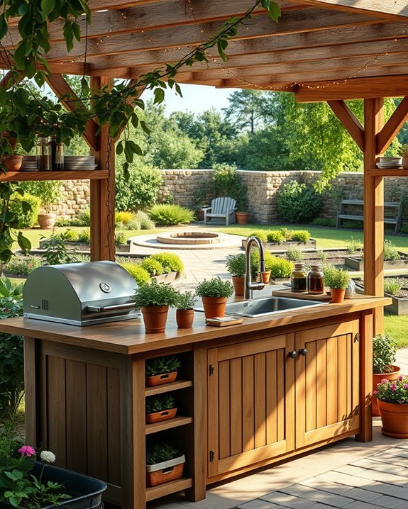 farmhouse cooking charm outdoors