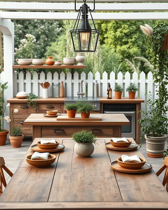 farmhouse decor for outdoor kitchen