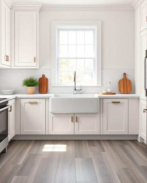 farmhouse sink gray flooring