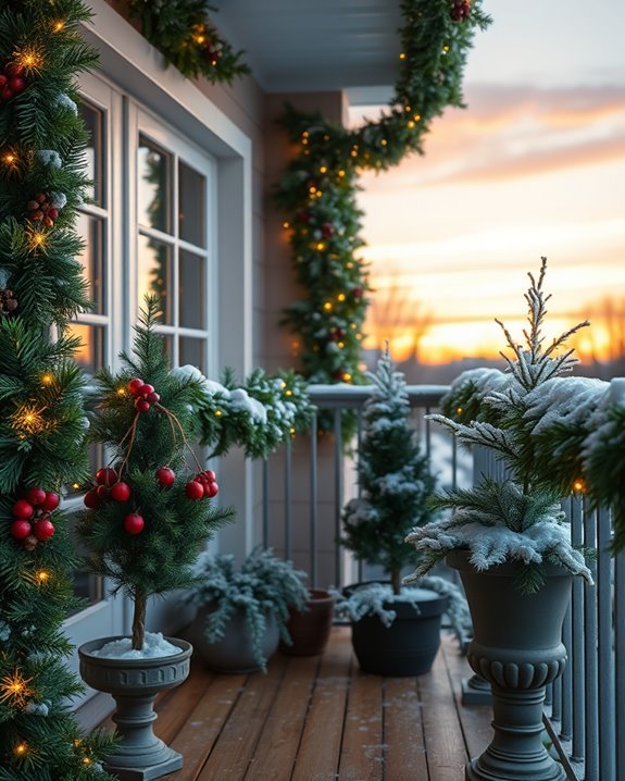 festive balcony garland decoration