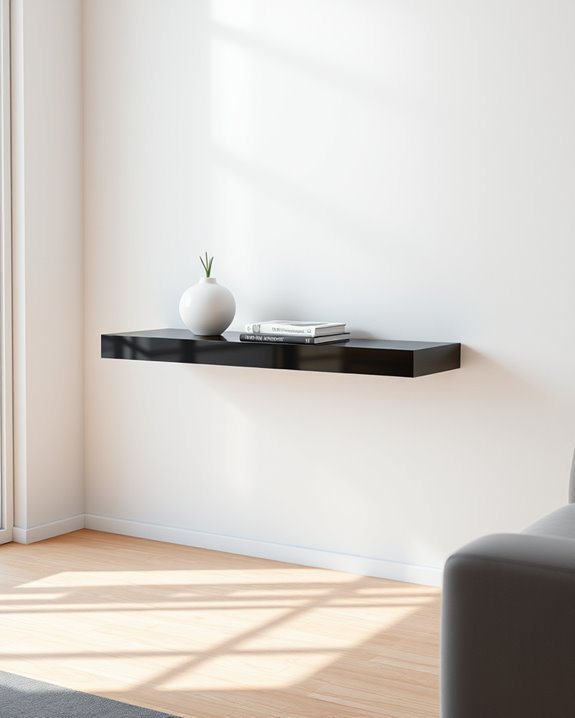 floating black console design