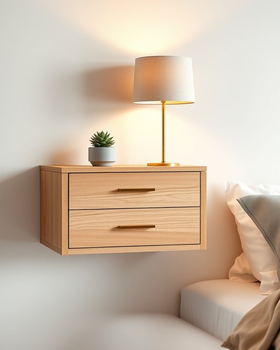 floating nightstand space saver