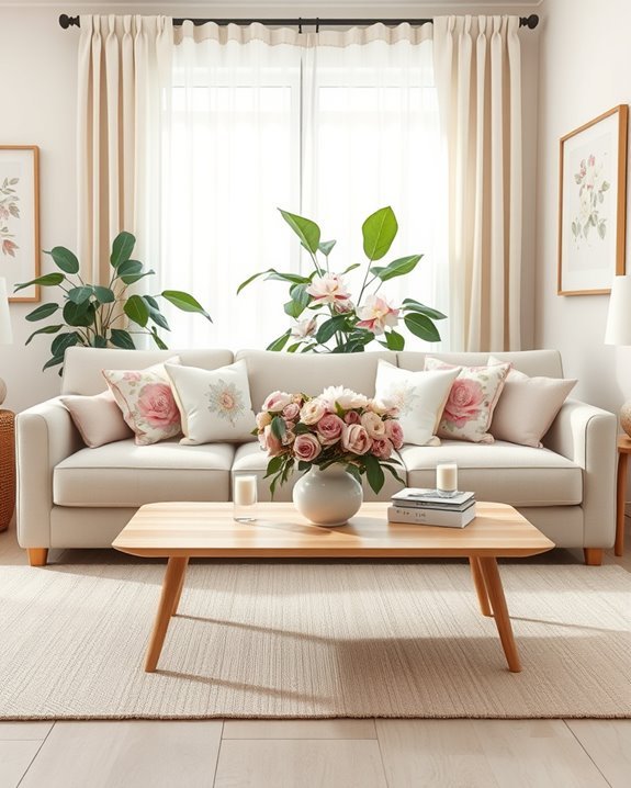 floral patterns enhance decor