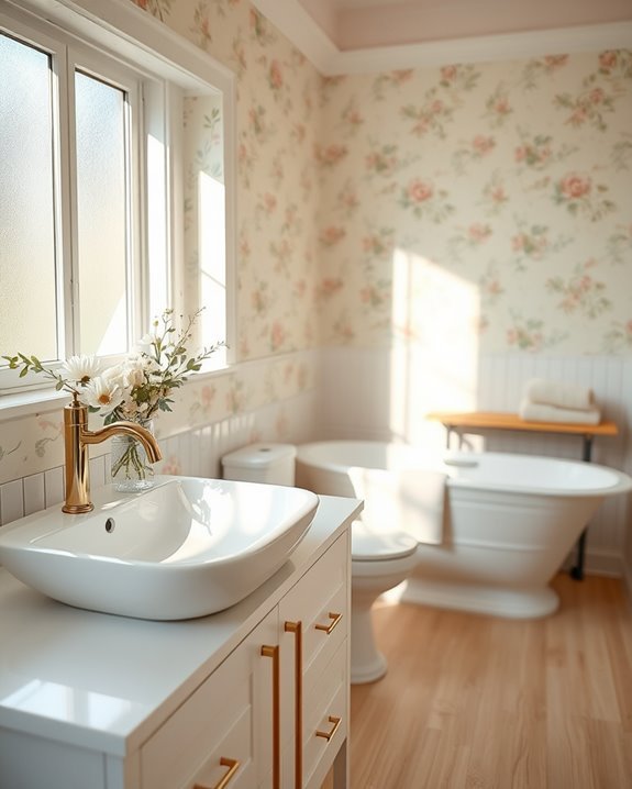 floral wallpaper for bathrooms