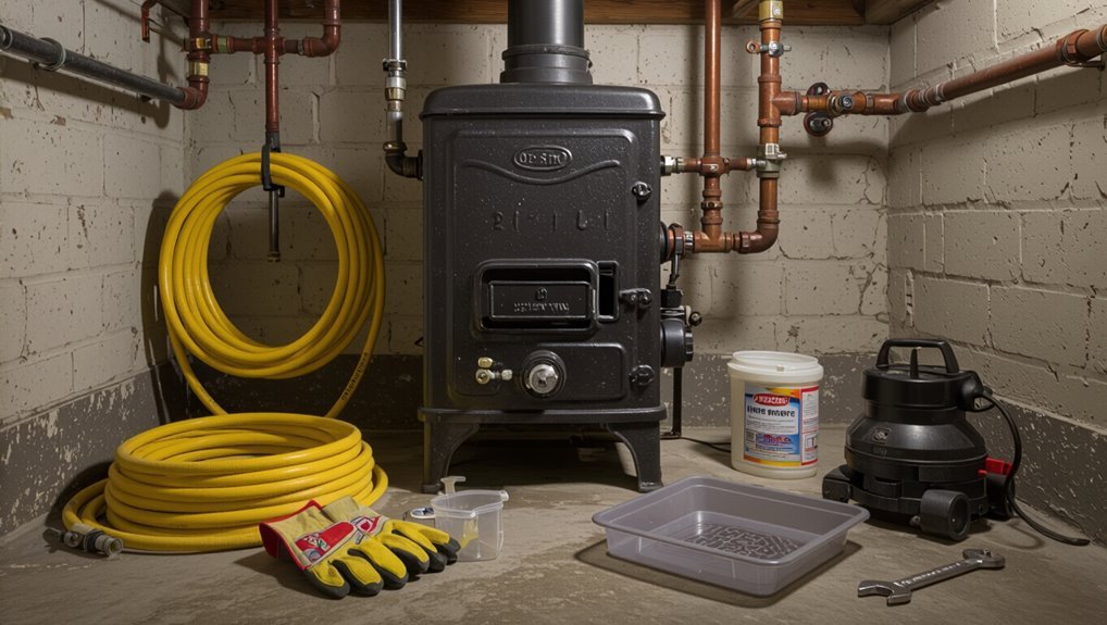 flushing cast iron boiler