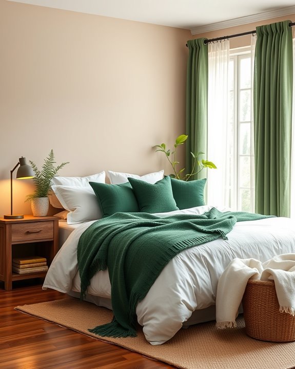 forest green bedroom accents