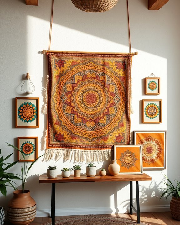 framed bohemian tapestry decor