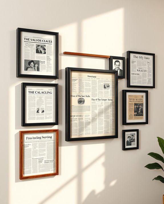 framed clippings nostalgic memories