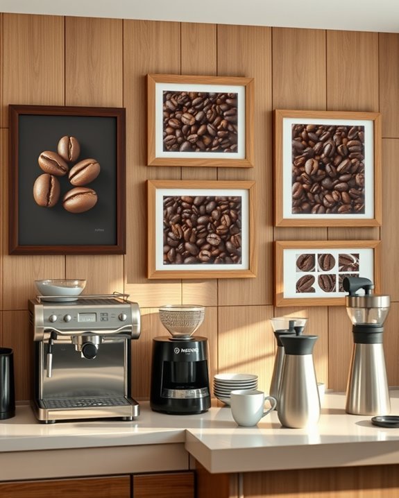 framed coffee bean decor